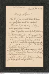 Nachlass Franz Steindachner, Brief von Giorgio Kolombatovic an Franz Steindachner (24.04.1882), Inv.Nr. 275.10, Seite 1
